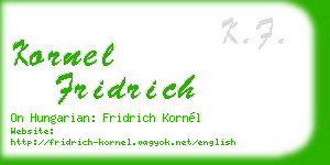 kornel fridrich business card
